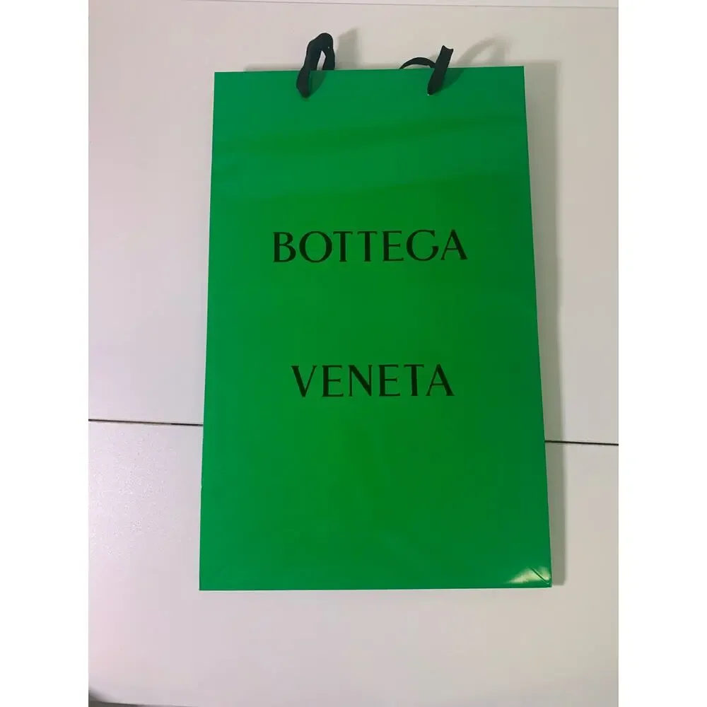 Bottega Veneta Large Green Paper Shopping Tote Empty Gift Bag Only 22x13.5x7.5
